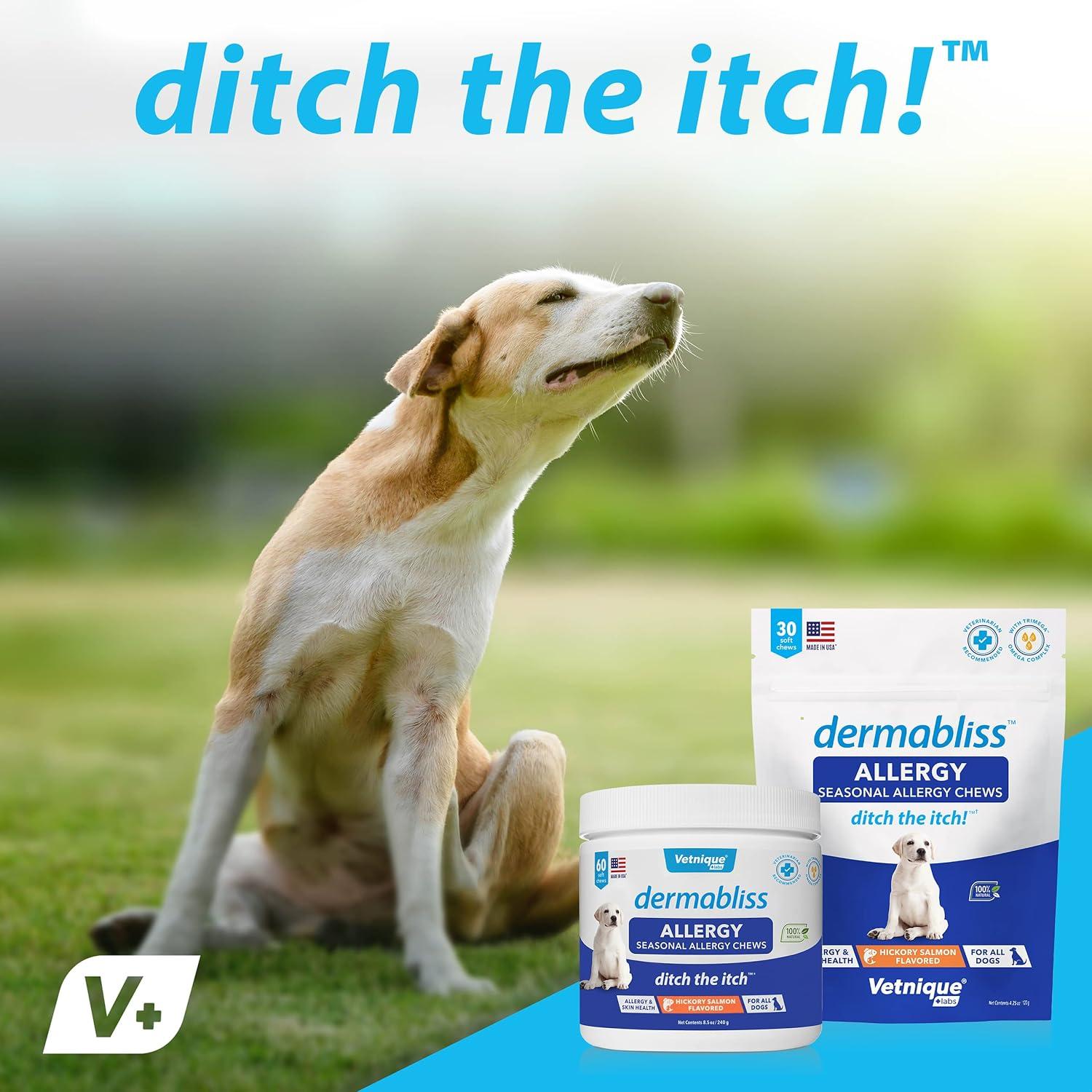 imageDermabliss Allergy Chews 30 Ct and Glandex Anal Gland Support Chews 30 Ct Bundle Dog Vitamins ampamp Supplements Anal Gland Dog Treats with Probiotics Dog Allergies Skin Treatment Soft Chew
