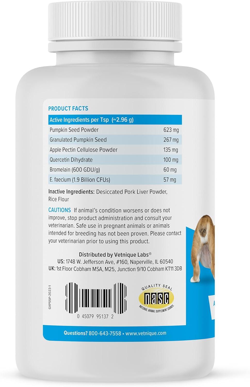 imageGlandex Dog Fiber Supplement Powder for Anal Glands with Pumpkin Digestive Enzymes ampamp Probiotics  Vet Recommended Regular or Advanced Strength  Boot The Scoot 55 oz Vegan SalmonPork Liver
