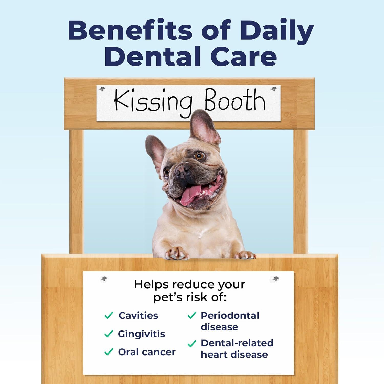 imageVetnique Dentabliss  Dog Teeth Cleaning Finger Mitt Dental Wipe  Dog Plaque ampamp Tartar Prevention with Brushing Beads  Flavored Dog Teeth Wipes Dog Breath Freshener ChickenPeppermint