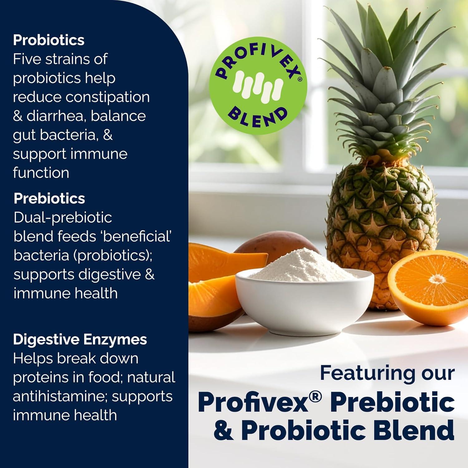 imageVetnique Glandex Daily Probiotics for Dogs with Prebiotics to Support Gut Health with Fiber and Digestive Enzymes Probiotic Chews or Powders 120ct Chews Bacon ChewsPork Powder