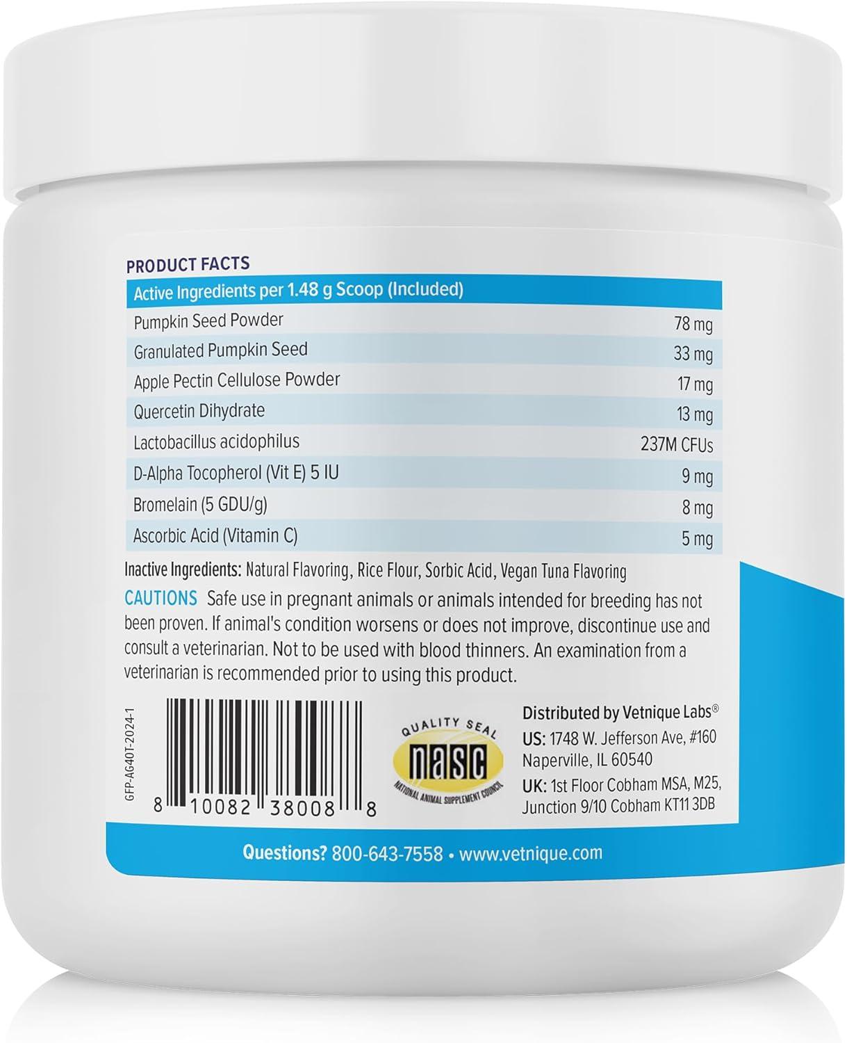 imageVetnique Glandex Feline Anal Gland or Daily Probiotic Fiber Supplement Powder for Cats with Digestive Enzyme Probiotics and Pumpkin Vet Recommended for Healthy Bowels 4oz Anal Gland Powder  TunaAnal Gland Powder  Tuna