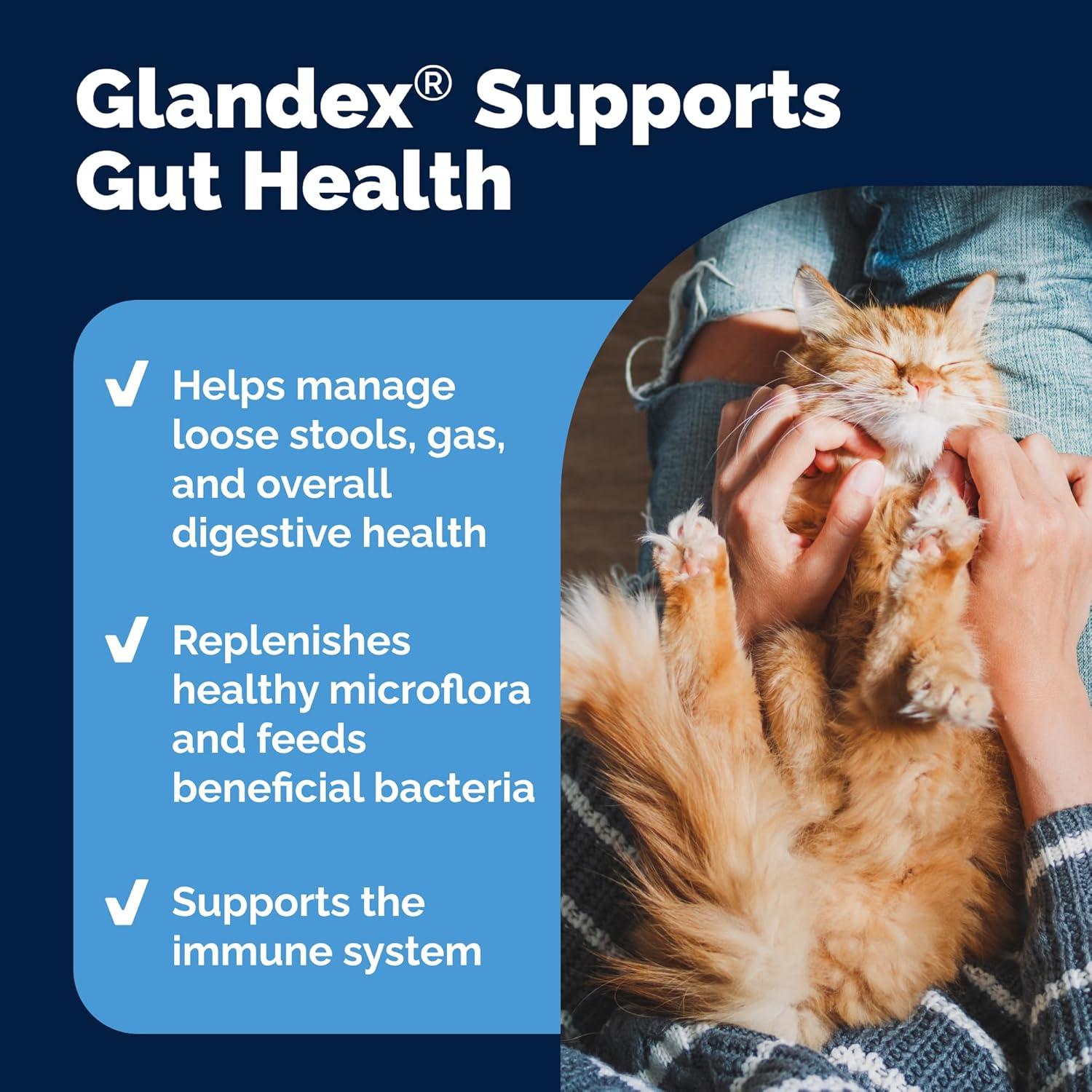 imageVetnique Glandex Feline Anal Gland or Daily Probiotic Fiber Supplement Powder for Cats with Digestive Enzyme Probiotics and Pumpkin Vet Recommended for Healthy Bowels 4oz Anal Gland Powder  TunaProbiotic Powder  Tuna