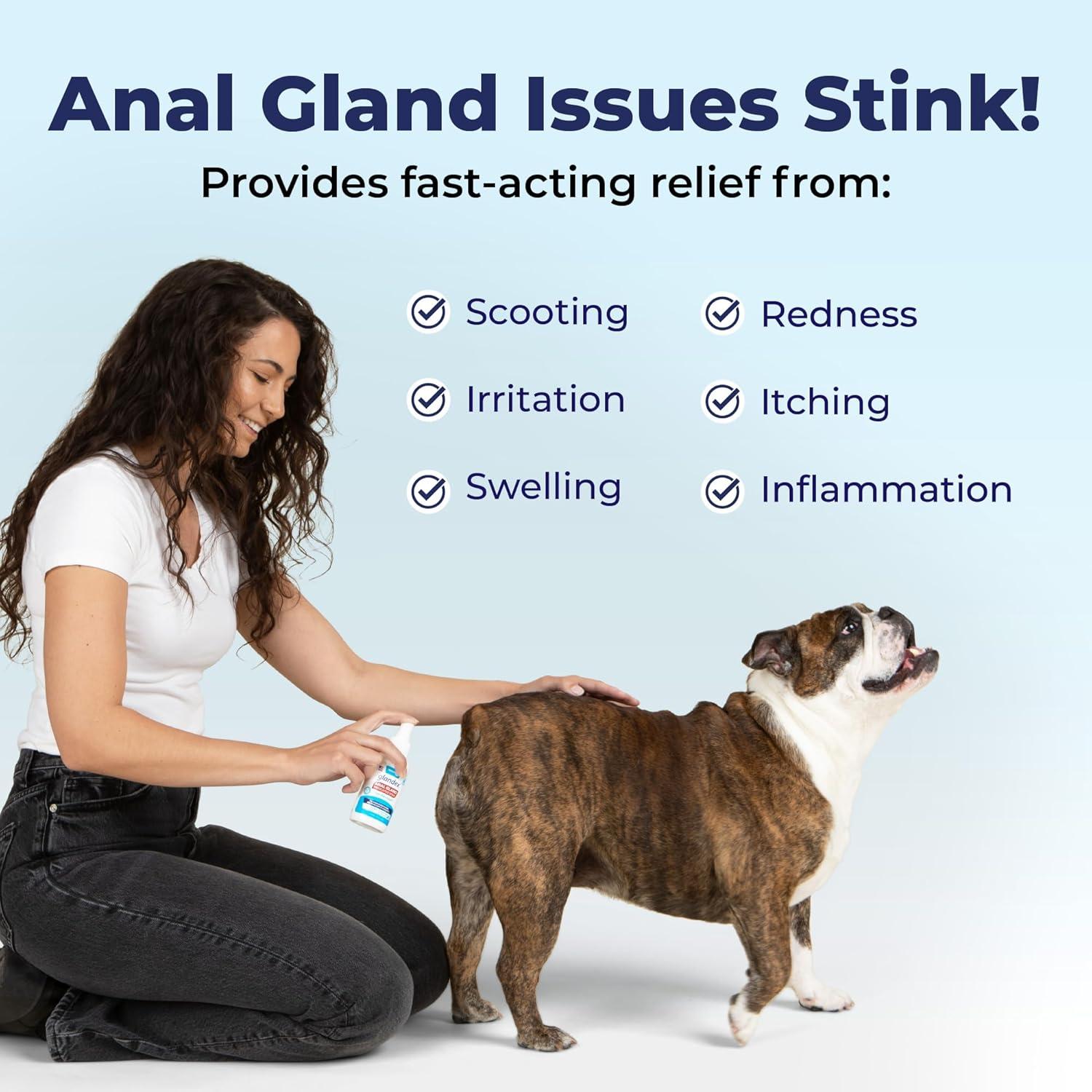 imageVetnique Glandex Medicated Dog Butt Wipes or Spray for Dog Scooting  Topical Anti Itch Skin Relief for Soothing Inflamed Anal Glands in Dogs ampamp Cats  Fast Acting Formula 50ct 50ct Wipes4oz Spray