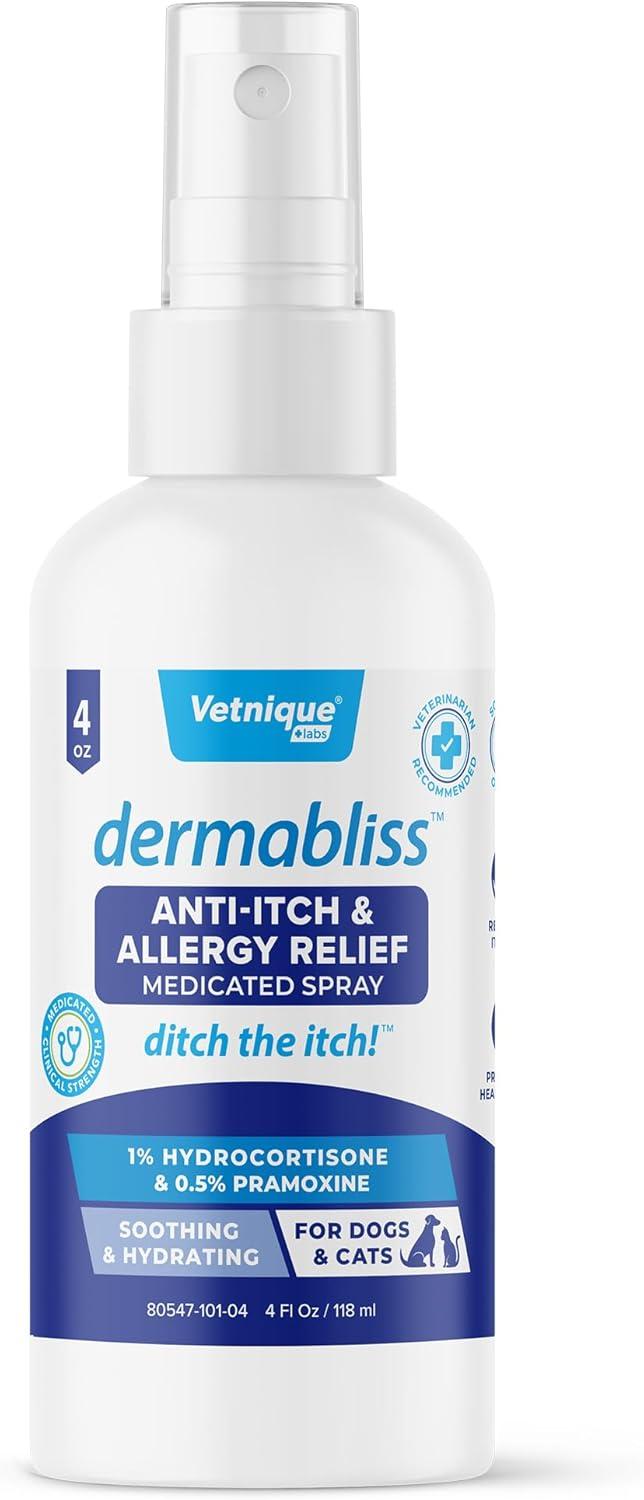 imageVetnique Labs Dermabliss AntiItch Bundle for Dogs with Anti Itch Allergy Spray and Shampoo for Dogs and Cats Allergies