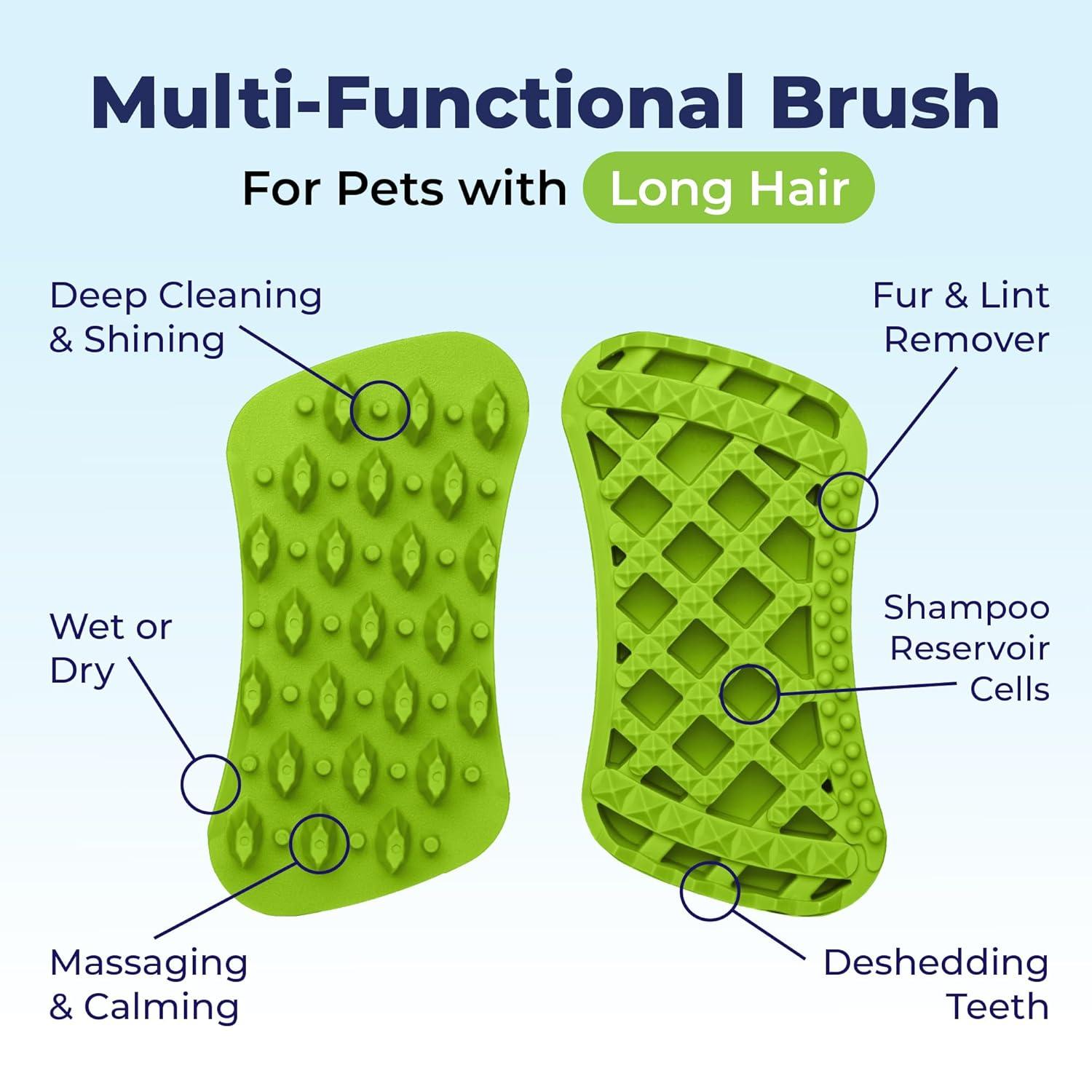 imageVetnique Labs Furbliss Dog Brush for Small Dogs Cats and Pets with Short Hair Grooming Bathing Massaging Deshedding MultiFunctional Wet or Dry Silicone Brush Short Hair BrushLong Hair Brush