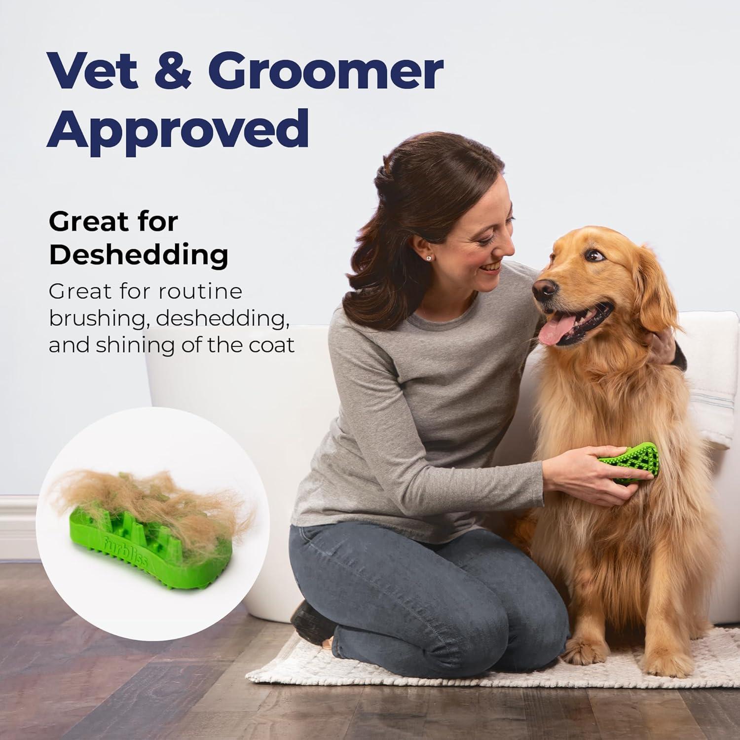 imageVetnique Labs Furbliss Dog Brush for Small Dogs Cats and Pets with Short Hair Grooming Bathing Massaging Deshedding MultiFunctional Wet or Dry Silicone Brush Short Hair BrushLong Hair Brush
