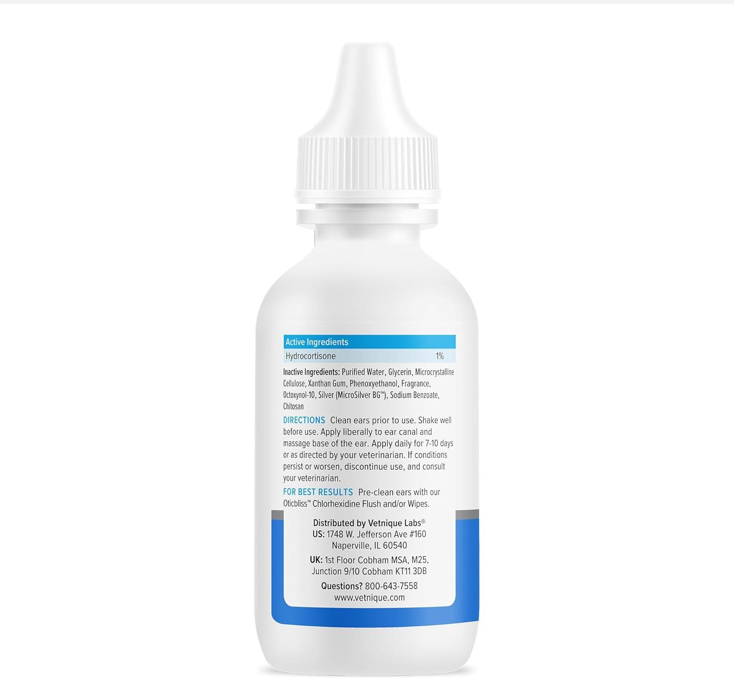 imageVetnique Oticbliss Cat ampamp Dog Ear Cleaners Medicated Dog Ear Drops for Infection Antiseptic Flush ampamp Wipes to Reduce Itchy Ears ampamp Head Shaking  Vet Recommended for Itchy Ears 8oz FlushMicroSilver Drops