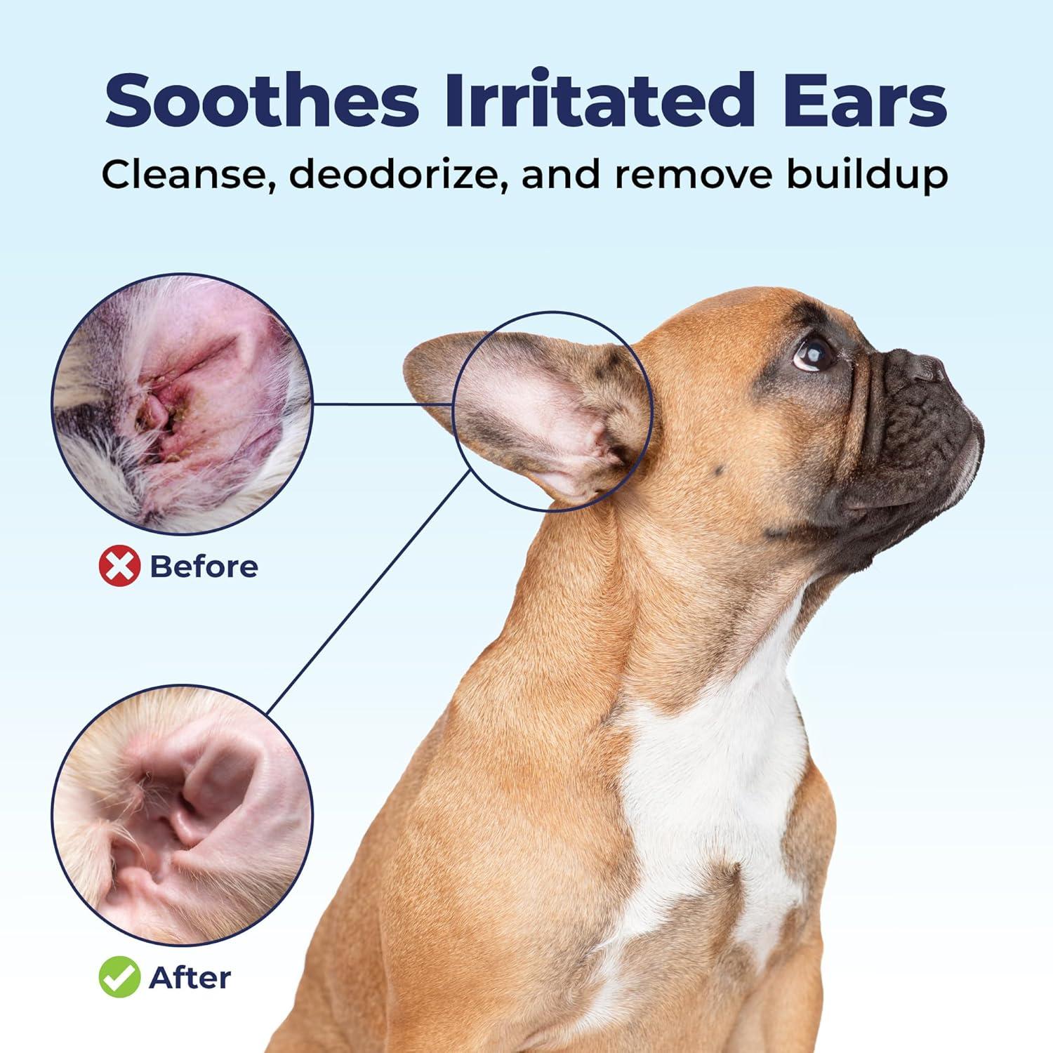 imageVetnique Oticbliss Cat ampamp Dog Ear Cleaners Medicated Dog Ear Drops for Infection Antiseptic Flush ampamp Wipes to Reduce Itchy Ears ampamp Head Shaking  Vet Recommended for Itchy Ears 8oz FlushEar Cleaning Wipes