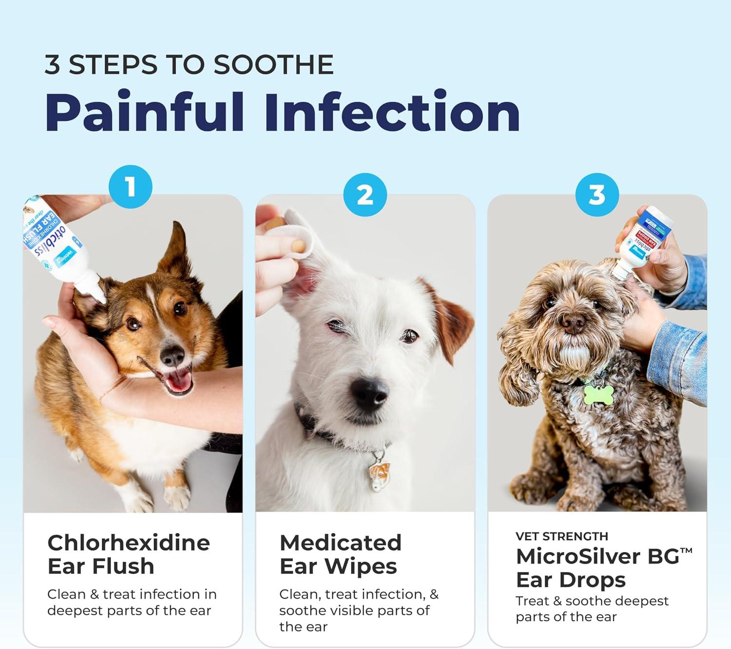imageVetnique Oticbliss Medicated Ear Wipes  Cat ampamp Dog Ear Wipes with Hydrocortisone ampamp Salicylic Acid for Cleaning ampamp Odor Control  50ct