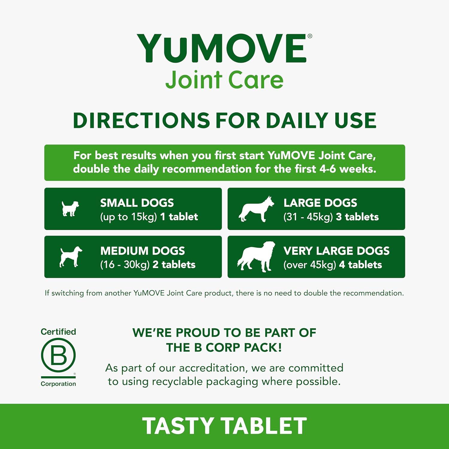 imageYuMOVE Hip ampamp Joint Supplement for Dogs with Glucosamine Hyaluronic Acid Green Lipped Mussel ampamp Omega 3 Joint Supplement  Regular or Advanced Strength 90ct Advanced Vet Strength Soft ChewsChewable Tablets