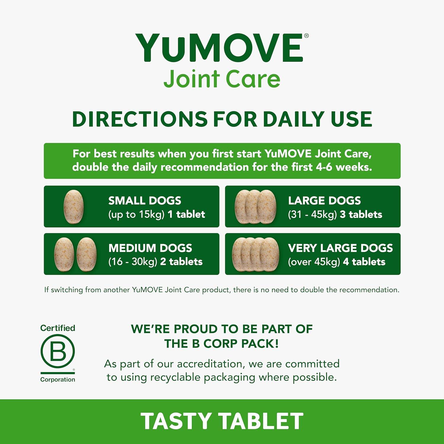 imageYuMOVE Hip ampamp Joint Supplement for Dogs with Glucosamine Hyaluronic Acid Green Lipped Mussel ampamp Omega 3 Joint Supplement  Regular or Advanced Strength 90ct Advanced Vet Strength Soft ChewsChewable Tablets