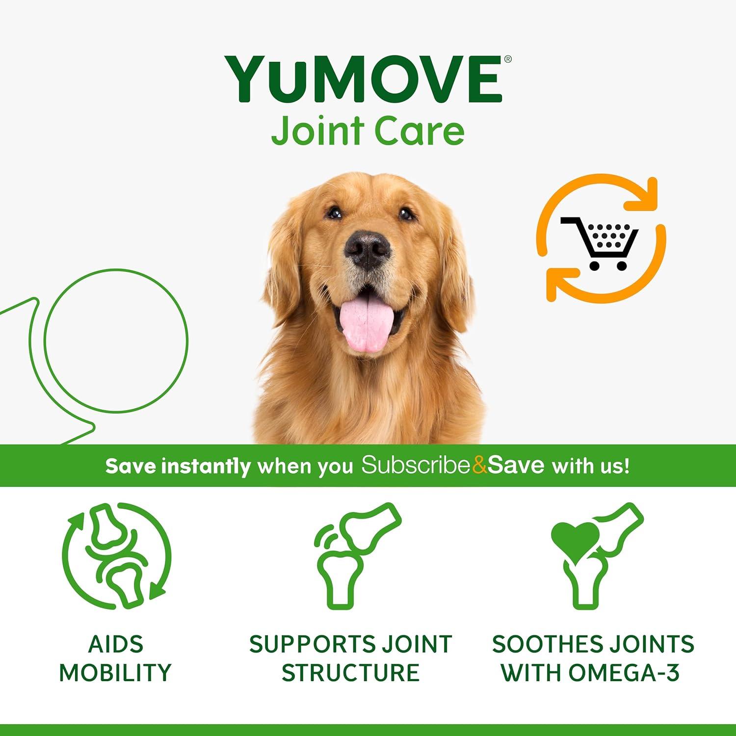 imageYuMOVE Hip ampamp Joint Supplement for Dogs with Glucosamine Hyaluronic Acid Green Lipped Mussel ampamp Omega 3 Joint Supplement  Regular or Advanced Strength 90ct Advanced Vet Strength Soft ChewsChewable Tablets