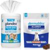 imageVetnique Labs Glandex Anal Gland Hygienic Pet Wipes 100 Count and Dermabliss Allergy Supplement for Dogs 30 Ct Bundle  Dog Cleaning Wipes with Fresh Scent for Anal Glands Allergy and Itch Relief