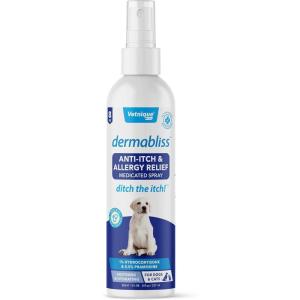 imageVetnique Dermabliss Anti Itch Spray for Dogs ampamp Cats with Hydrocortisone for Allergies and Immediate Dog Itching Skin Relief  Fragrance Free with Soothing Oat Extract 8oz8oz
