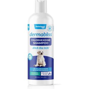 imageVetnique Dermabliss Chlorhexidine for Dogs Skin Health Antibacterial Wipes for Dogs for Infections Irritation ampamp Redness Relief Skin Wipes 50 CountMedicated Shampoo