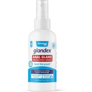 imageVetnique Glandex Medicated Dog Butt Wipes or Spray for Dog Scooting  Topical Anti Itch Skin Relief for Soothing Inflamed Anal Glands in Dogs ampamp Cats  Fast Acting Formula 50ct 50ct Wipes4oz Spray