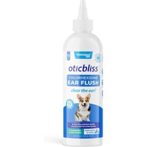 imageVetnique Oticbliss Advanced Strength Medicated Dog Ear Infection Treatment Antiseptic Ear Cleaner for Cat ampamp Dog Ear Cleaning Solution Chlorhexidine ampamp Ketoconazole 6oz Flush12oz Flush