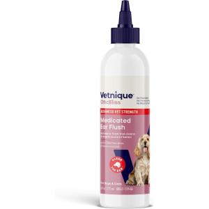imageVetnique Oticbliss Advanced Strength Medicated Dog Ear Infection Treatment Antiseptic Ear Cleaner for Cat ampamp Dog Ear Cleaning Solution Chlorhexidine ampamp Ketoconazole 6oz Flush6oz Flush