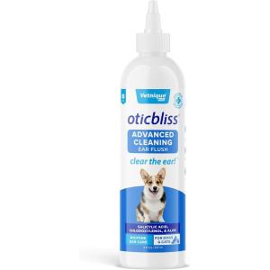 imageVetnique Oticbliss Cat ampamp Dog Ear Cleaners Medicated Dog Ear Drops for Infection Antiseptic Flush ampamp Wipes to Reduce Itchy Ears ampamp Head Shaking  Vet Recommended for Itchy Ears 8oz FlushFlush