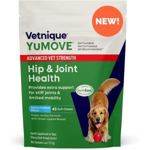imageYuMOVE Hip ampamp Joint Supplement for Dogs with Glucosamine Hyaluronic Acid Green Lipped Mussel ampamp Omega 3 Joint Supplement  Regular or Advanced Strength 90ct Advanced Vet Strength Soft ChewsAdvanced Vet Strength Soft Chews